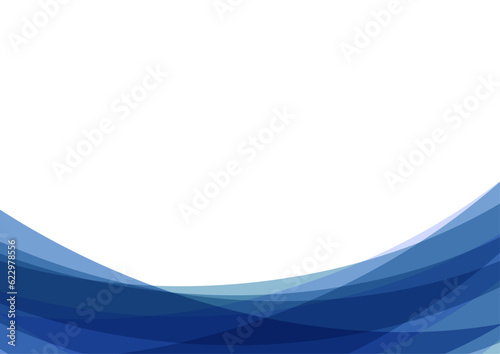 青の抽象ウェーブ白背景
