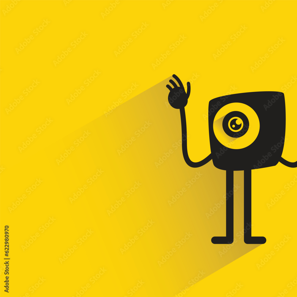 monster character on yellow background