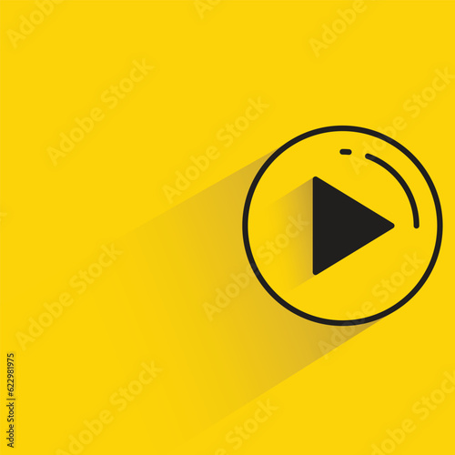 Free Download play button with shadow on yellow background - GFXLoad