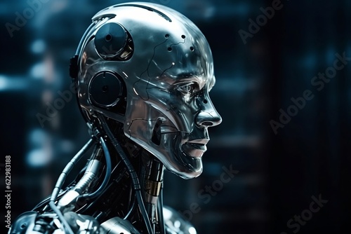 cyber person. view of the robot. 