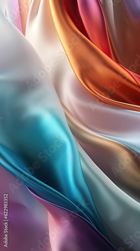 Abstract pastel colored flowing fabric background, created with Generative AI