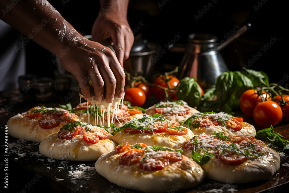 chef preparing pizza