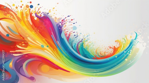 Vibrant Festivity Rainbow Splash Color Abstract Background Celebration