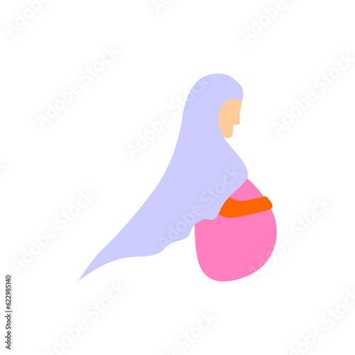 Illustration and line art of pregnant women