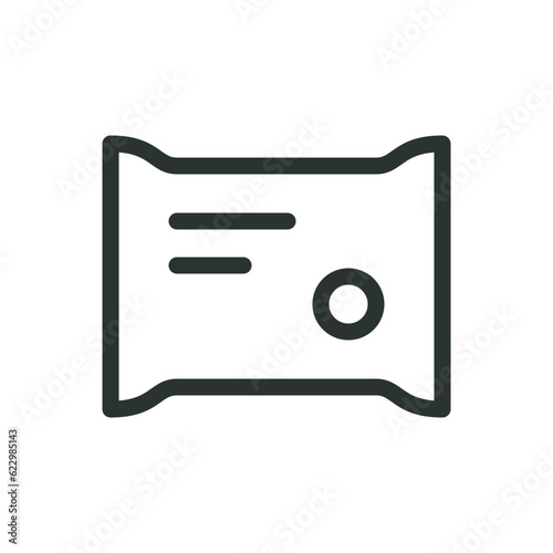 Parcel post and package isolated icon, postal item line icon, plastic mailing bag vector symbol with editable stroke