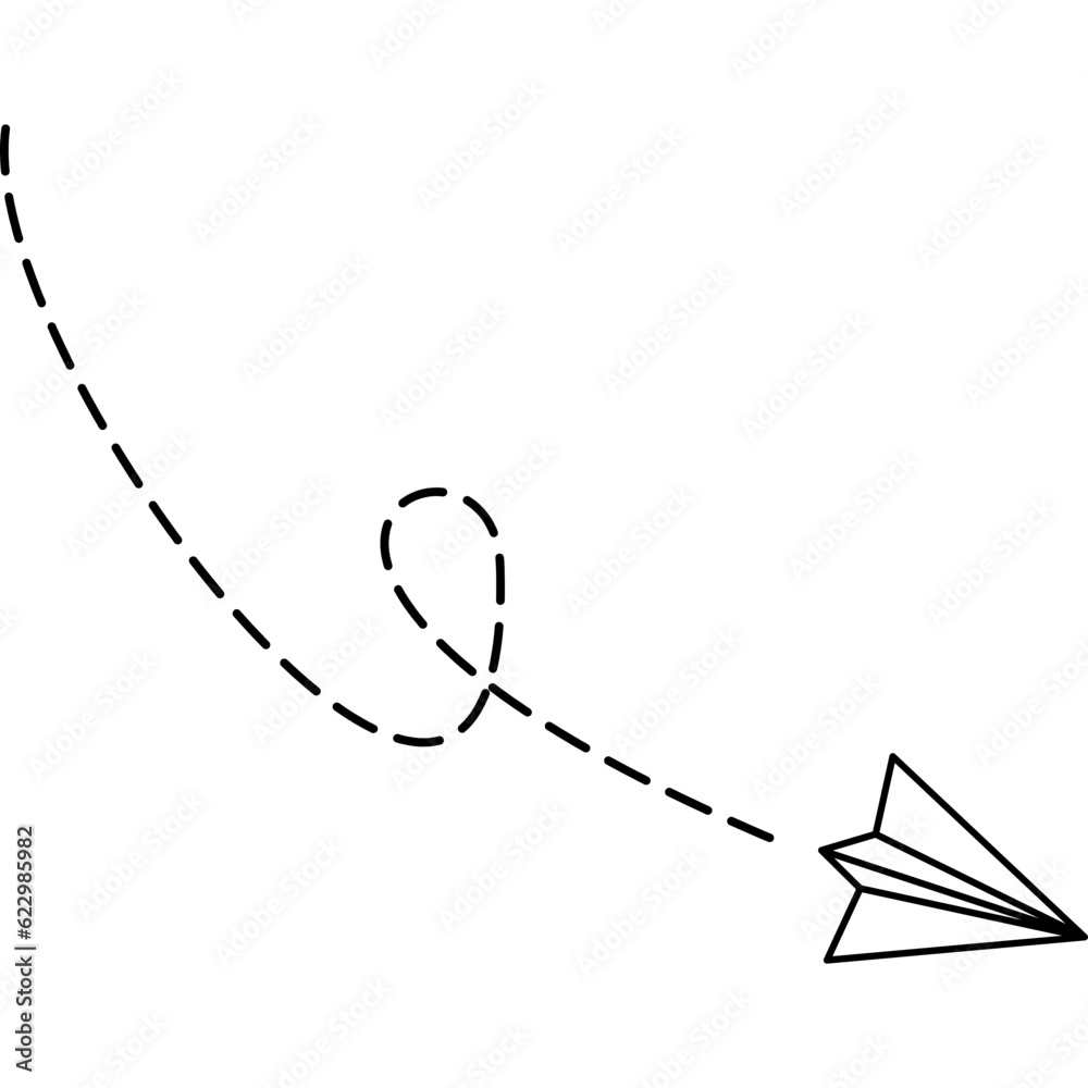 Paper Plane Dotted Line