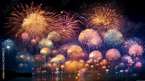 background with fireworks, realistic style Generative AI