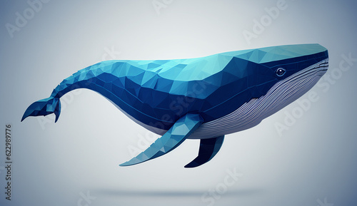 Whale geometric polygon illustration image Ai generated art