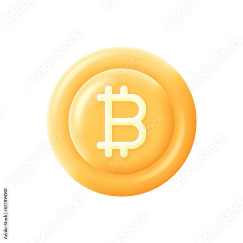 Bitcoin 3d concept icon full editable and vector