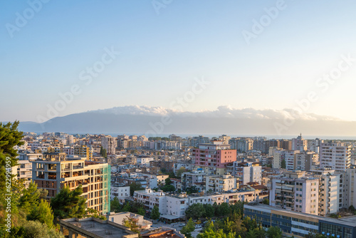 Albania- Vlora- cityscape as seen from hill Kuzum Baba photo