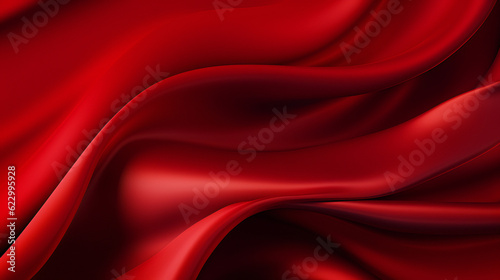 Red abstract luxury satin fabric background. Created with generative AI technology