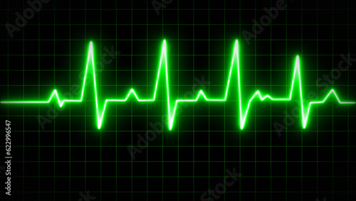 Vector Illustration ECG Heartbeat Display. Heart beat. Electrocardiogram. One pulse line. ECG heartbeat monitor, cardiogram heart pulse line wave. Electrocardiogram medical background.