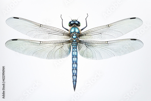 illustration of a dragonfly on a white background, generative ai © MaxWo