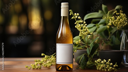 wine bottle mockup, generative ai