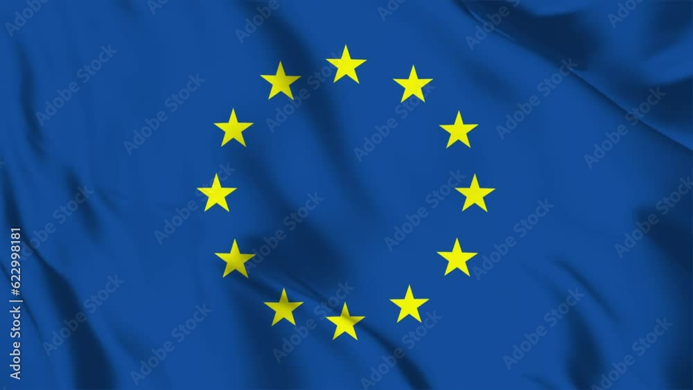 European Union flag background with seamless looping animation in 60 fps European Union flag background with seamless looping animation in 60 fps