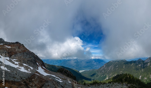 Aerial Panoramic View of Rocky Mountain Landscape.