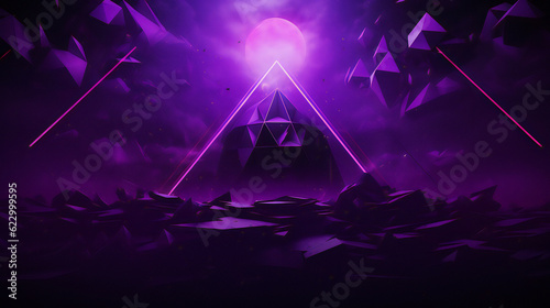 Purple Abstract Background For Twitch Banner. Generative Ai