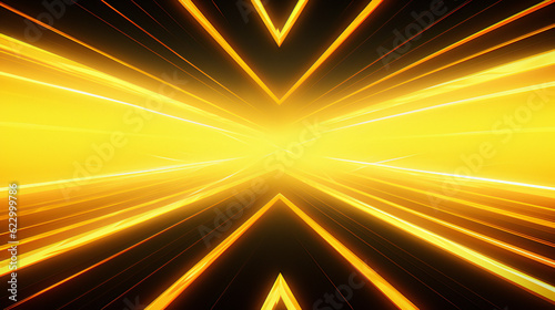 Yellow Abstract Neon Background. Generative Ai