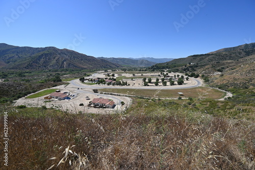The valley behind the Santa Felicia Dam at Lake Piru reservoir located in Los Padres National Forest and Topatopa Mountains of Ventura County, California. photo
