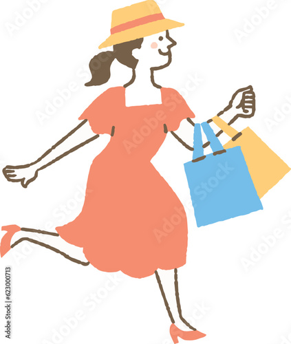 欲しいものを買って喜ぶ女性_色