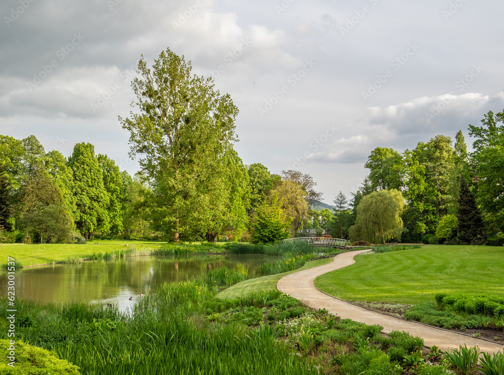 Garden in city Bad Pyrmont in Germany Garden in city Bad Pyrmont in Germany