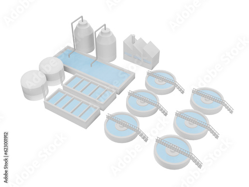 浄水場　下水処理場　アイソメトリック