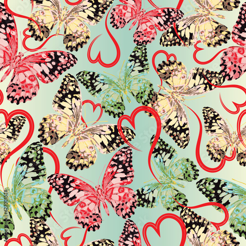 pattern, Butterfly hearts, seamless pattern
colorful butterfly vector  pattern