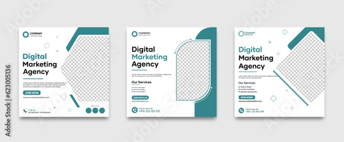 Square web banner design template. Corporate promotion banner template. square brochure template set to brand promotion. business banner template for social media posts, apps and web, internet ads