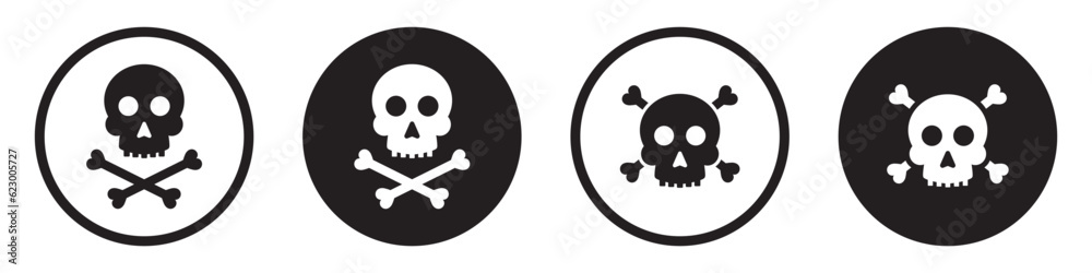 Danger with skull icon. warning skull icon, vector illustration Danger with skull icon. warning skull icon, vector illustration