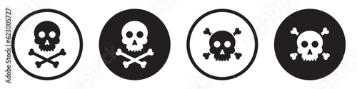 Danger with skull icon. warning skull icon, vector illustration