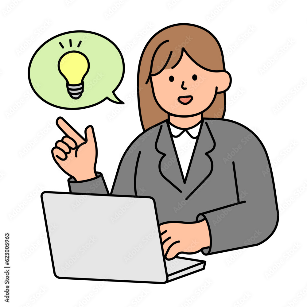  Office Employee Thinking an Idea.
