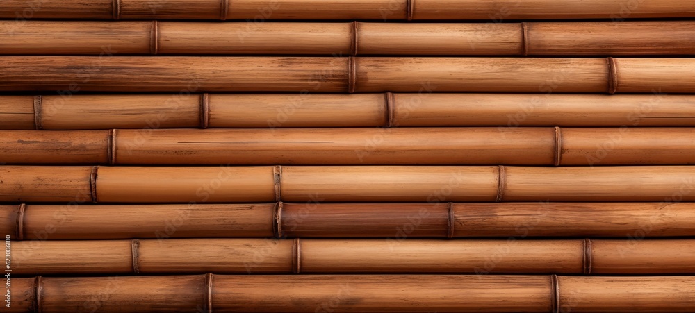 Bamboo wooden tubes fence texture background wood wall (Generative Ai) Bamboo wooden tubes fence texture background wood wall (Generative Ai)