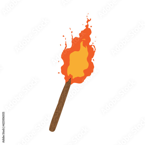 Torch in cartoon style, torch icon. Vector illustration