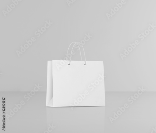 Empty shopping bags for advertising and branding