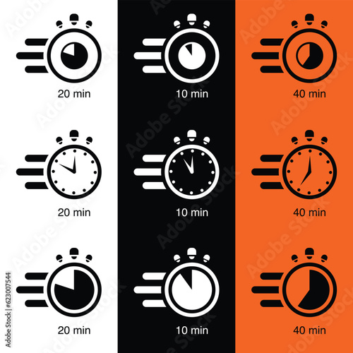 Stopwatch professional transparency timer icon sets.