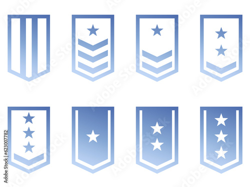 Принти на полотні Military ranks, army epaulettes set