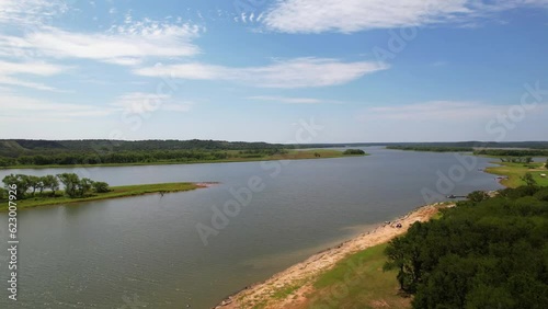 Wallpaper Mural Aerial footage of Lake Whitney.  This was shot in Plowman Creek Park on the west side of the where the river enters the lake. Torontodigital.ca