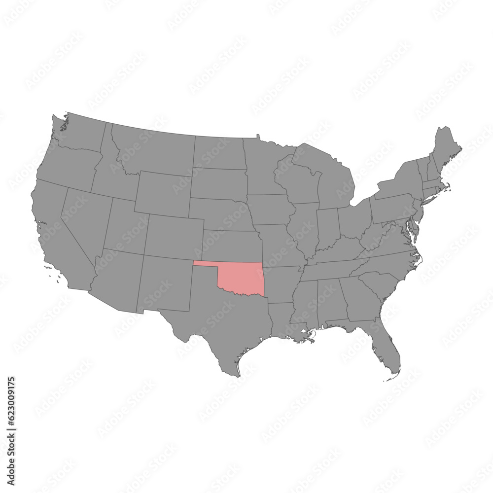 Oklahoma state map. Vector illustration.