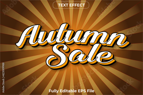 Autumn Sale Text Effect Design in 3D with fully editable font