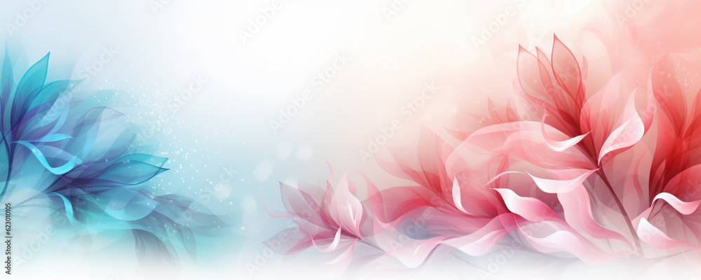 Abstract flower banner design with copy space, symbolic spring and summer backdrop Abstract flower banner design with copy space, symbolic spring and summer backdrop