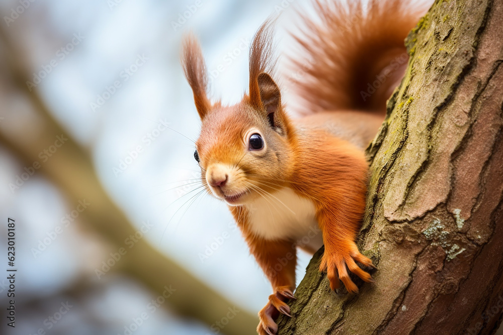 Generative AI a squirrel climbing a tree Generative AI a squirrel climbing a tree