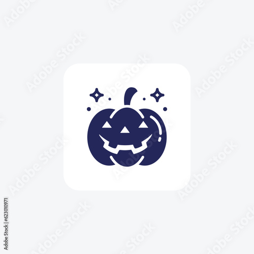 Scary Hallow Pumpkin Glyph Icon