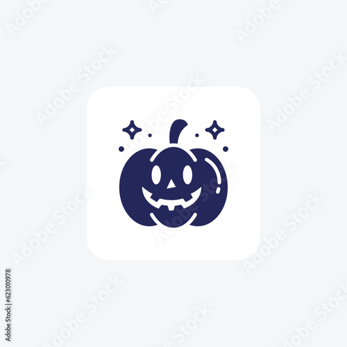 Scary Hallow Pumpkin Glyph Icon