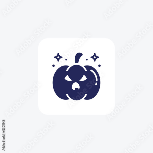Scary Hallow Pumpkin Glyph Icon