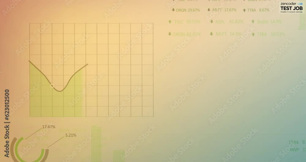 Animation of statistical data processing on orange gradient background Animation of statistical data processing on orange gradient background