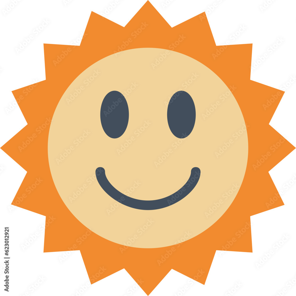 Sun flat icon. Weather icon simple style. Sun flat icon. Weather icon simple style.