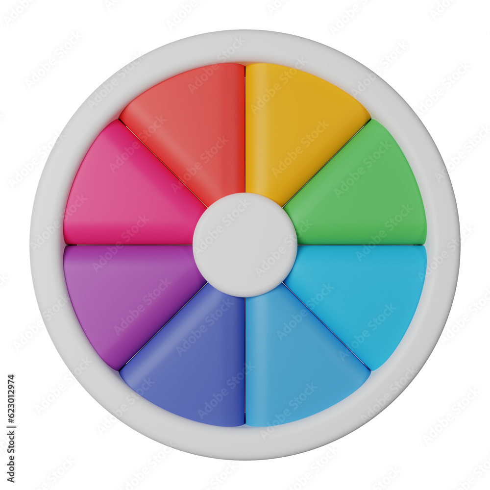 Obraz premium Color Wheel 3d icon illustration