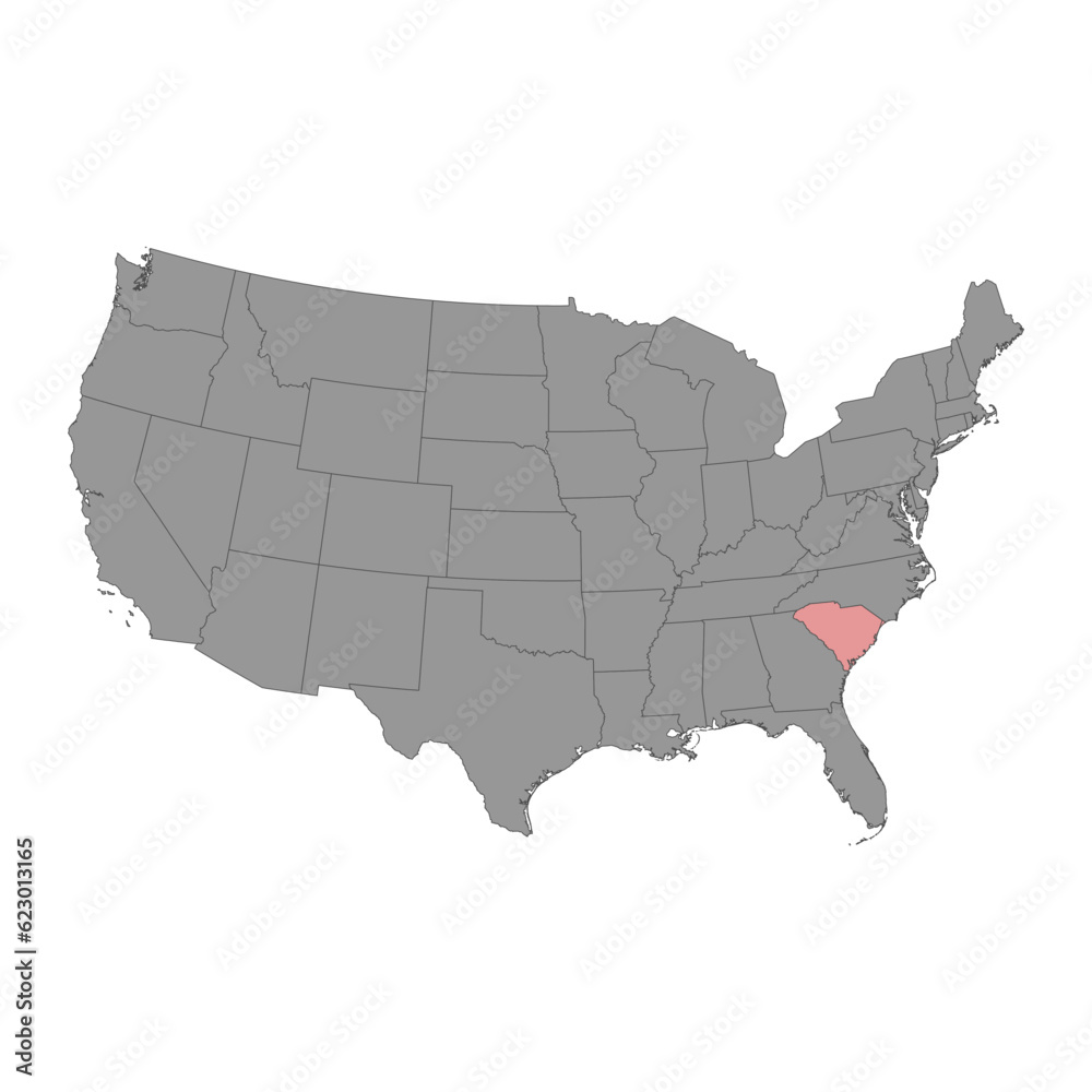 South Carolina state map. Vector illustration.