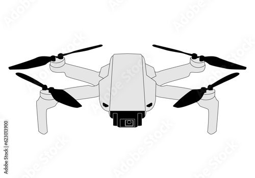 Icono de dron en blanco y negro