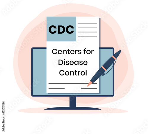 CDC - Centers for Disease Control acronym business concept background. vector illustration concept with keywords and icons. lettering illustration with icons for web banner, flyer, landing page